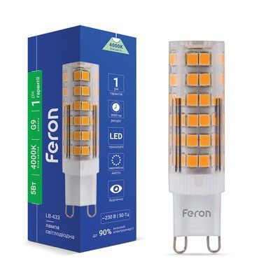 Лампа LED FERON LB-433 230V 5W 75leds G9 4000K 450m 5290f фото