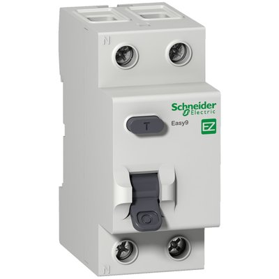 Диференційне реле, ПЗВ 2п 25A 10mA, AC, Schneider Electric Easy9 EZ9R14225 фото