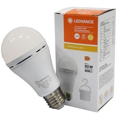 Лампа акумуляторна LEDVANCE LED CL A60 RECHARGEABLE 8W/827 230V E27 4099854102417 фото