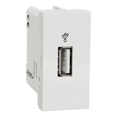 USB-коннектор (перехідник тип A-A), 1 модуль, білий, Unica NEW NU342918 фото