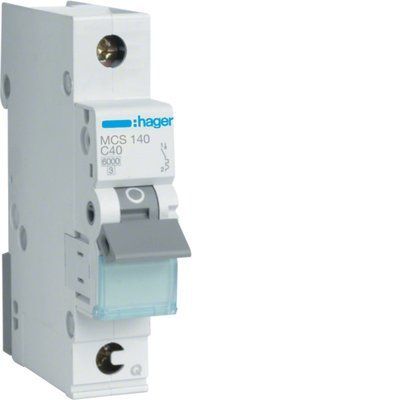 Автоматический выключатель Hager QuickConnect 1п, 40A, кат.C MCS140 фото