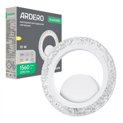 Люстра DECOR TM ARDERO AL6451ARD 10W коло 1290Lm 3000/4500/6500K 188*45mm білий RAIN 8610f фото