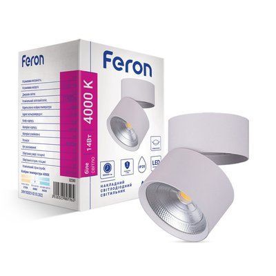 Накладний світлодіодний світильник Feron AL541 14Вт 4000К IP20 білий 6317f фото