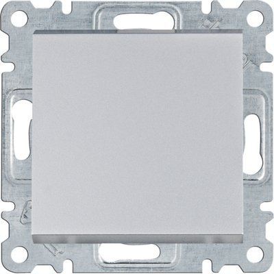 Выключатель 1-полюсный Lumina, серебряный, 10АХ/230В, Hager WL0012 фото