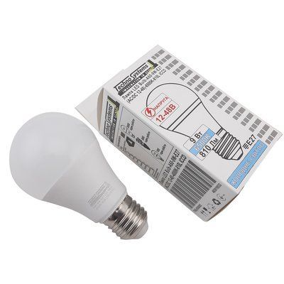 Лампа низьковольтна LED A60 9W E27 (AC/DC 12-48V) 6500K 810L TNSy5000554 фото
