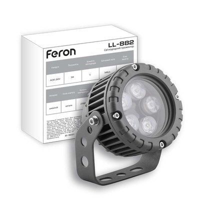 Архітектурний прожектор Feron LL-882 5Вт 2700К IP65 металік 6127f фото