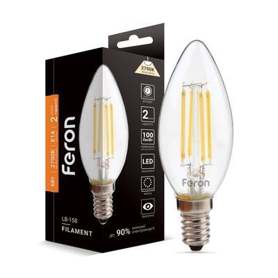 Світлодіодна лампа Feron Filament LB-158 6Вт E14 2700K 5236f фото
