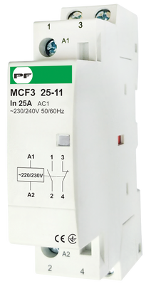 Модульний магнітний пускач MCF3 АС220V 2Р 25А 1NO 1NC MCF32511230 фото