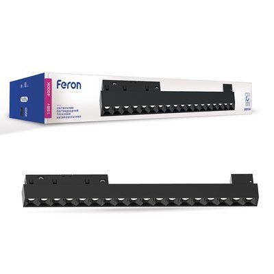 Магнітний трековий світильник Feron MGN300 18Вт 4000К IP20 чорний 7610f фото