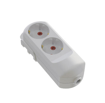 Колодка Neomax 2 гнізда з заземленням Біла NX501200 фото
