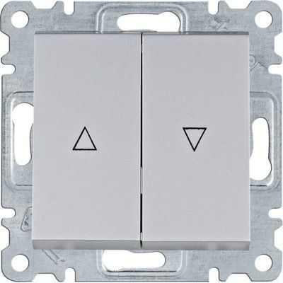 Выключатель для жалюзи `Контактор` Lumina, серебряный, 10АХ/230В, Hager WL0322 фото
