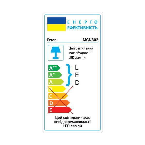 Магнітний трековий світильник Feron MGN302 12Вт 4000К IP20 чорний 7612f фото