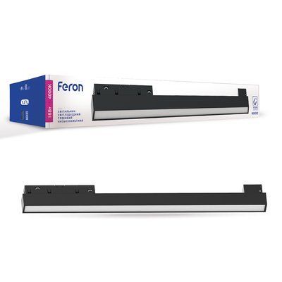 Магнітний трековий світильник Feron MGN302 18Вт 4000К IP20 чорний 7613f фото