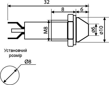 Индикатор АСКО AD-22C-8 (AC/DC 24v) желтая A0140030102 фото