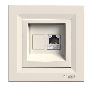 РОЗЕТКА КОМПЪЮТЕРНАЯ RJ45 UTP КАТ. 5Е КРЕМ ASFORA EPH4300123 фото