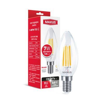 Лампа MAXUS C37 FM 7W 2700K 220V E14 Clear 1-MFM-733 фото