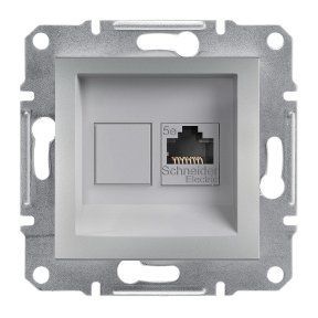 РОЗЕТКА КОМПЪЮТЕРНАЯ RJ45 UTP КАТ. 5Е ASFORA АЛЮМИНИЙ EPH4300161 фото