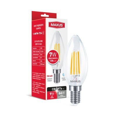 Лампа MAXUS C37 FM 7W 4100K 220V E14 Clear 1-MFM-734 фото