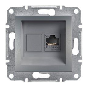 РОЗЕТКА КОМПЪЮТЕРНАЯ RJ45 UTP КАТ. 5Е ASFORA СТАЛЬ EPH4300162 фото