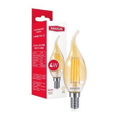 Лампа MAXUS C37 FM-T 4W 2700K 220V E14 Golden 1-MFM-731 фото