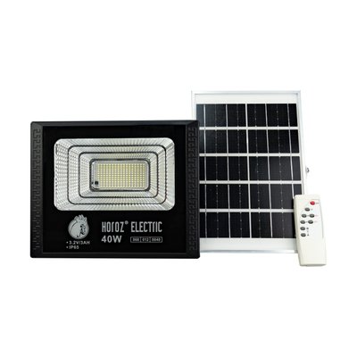 Прожектор на сонячній панелі SMD LED TIGER-40W 840Lm 6400K IP65 чорний HOROZ 068-012-0040-010 фото