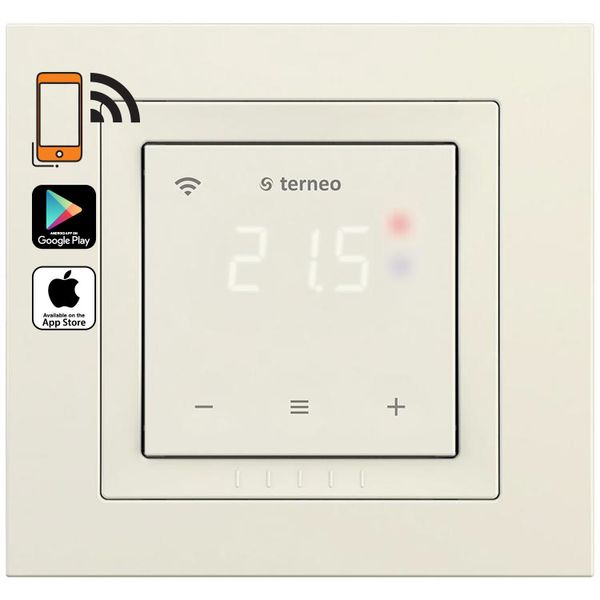 Терморегулятор Terneo SX (слон. кістка) з сенсорним керуванням та WI-FI 4820120221231 фото
