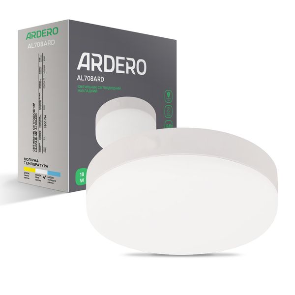 Світильник LED ARDERO AL708ARD коло накладний 18W 5000K 120*40mm 7811f фото