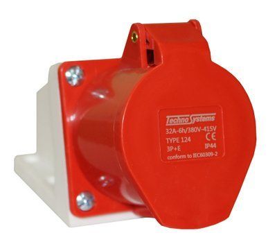 Розетка стационарная 3Р+PЕ 32А 380В IP44 (124) TNSy TNSy5500410 фото