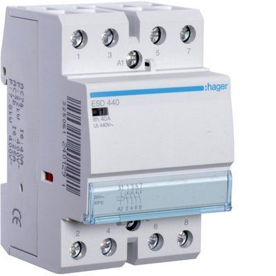 Контактор 40A, 4НВ, 24В, 3м, Hager ESD440 фото