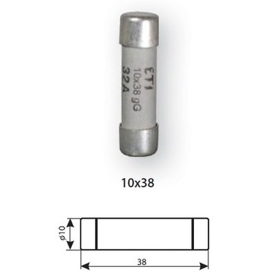 Запобіжник CH 10х38 gG 1A 500V (ETI) 2620000 фото