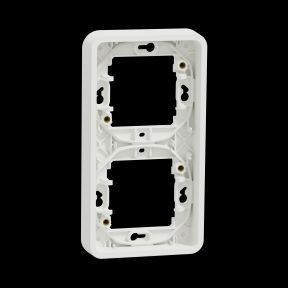 Рамка двомісна IP55 Mureva Styl, вертикальна, біла MUR39151 фото
