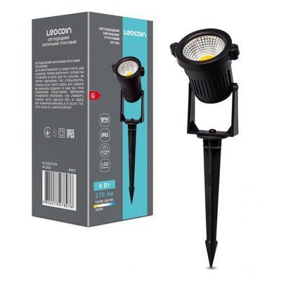 Ландшафтний світильник Ledcoin SP1403 6W 230V 3000K 270Lm, 78.5*64*270mm IP65 чорний LC 8763f фото