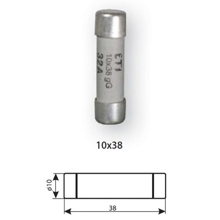 Предохранитель CH 10х38 gG 2А 500V (ETI) 2620001 фото