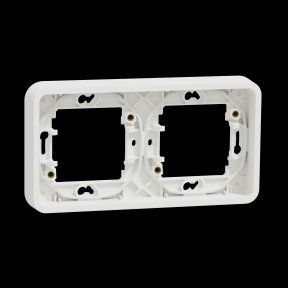 MUREVA S РАМКА 2-постова горизонтальна, БІЛИЙ, IP55, Schneider electric MUR39101 фото