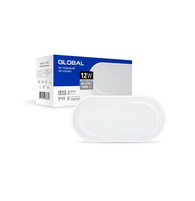 Світильник LED Global Bulkhead 12W 5000K овал IP65 1-GBH-02-1250-E фото