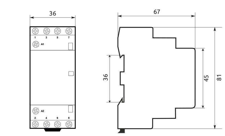Модульний магнітний пускач MCF3 АС220V 4Р 20А 3NO 1NC MCF32031230 фото