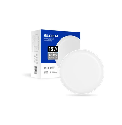 Світильник LED Global Bulkhead 15W 5000K IP65 1-GBH-02-1550-C фото