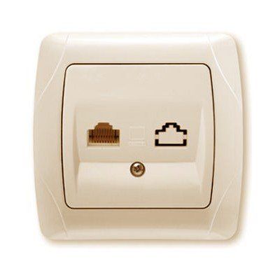 Розетка комп'ютерна 1-а RJ-45 ViKO Carmen, крем 90562032 фото