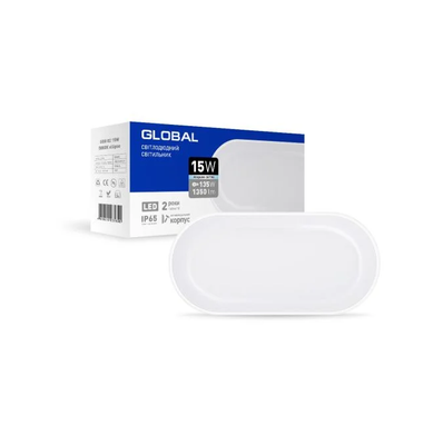 Світильник LED Global Bulkhead 15W 5000K овал IP65 1-GBH-02-1550-E фото