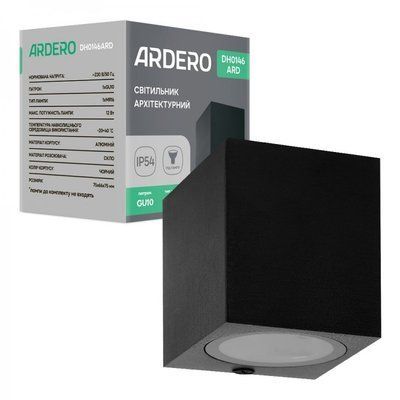 Світильник для архітект.підсвіч. ARDERO DH0146ARD 230V без лампи 1*GU10, чорний 75*66*75mm IP54 8607f фото