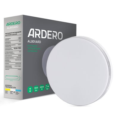 Світильник LED ARDERO AL801ARD 18W накладний 1530Lm 5000K 150*40mm 7994f фото