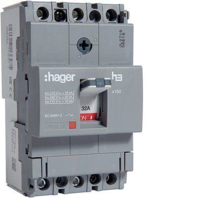 Автоматичний вимикач x160, In=32А, 3п, 18kA, Тфікс./Мфікс. HDA032L фото