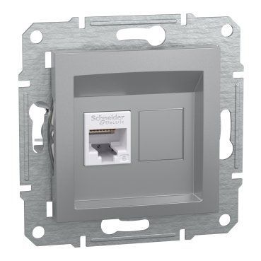 РОЗЕТКА КОМПЪЮТЕРНАЯ RJ45 UTP КАТ.6 ASFORA АЛЮМИНИЙ EPH4700161 фото