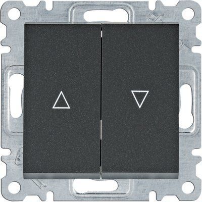 Выключатель для жалюзи `Контактор` Lumina, черный, 10АХ/230В, Hager WL0323 фото
