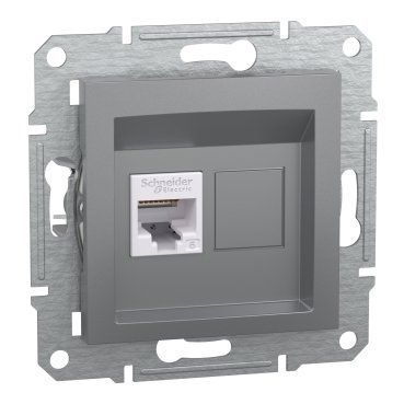 РОЗЕТКА КОМПЪЮТЕРНАЯ RJ45 UTP КАТ.6 ASFORA СТАЛЬ EPH4700162 фото