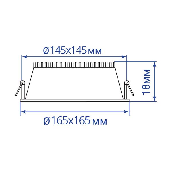 Светильник встраиваемый LED FERON AL511-1 12W квадратный 720Lm 4000K 165*13.5mm 7576f фото