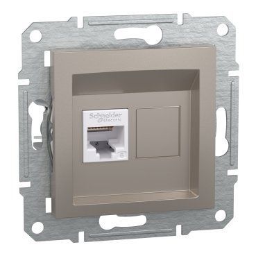 РОЗЕТКА КОМПЪЮТЕРНАЯ RJ45 UTP КАТ.6 ASFORA БРОНЗА EPH4700169 фото