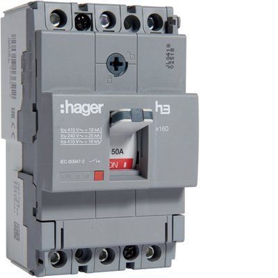 Автоматичний вимикач x160, In=50А, 3п, 18kA, Тфікс./Мфікс. HDA050L фото