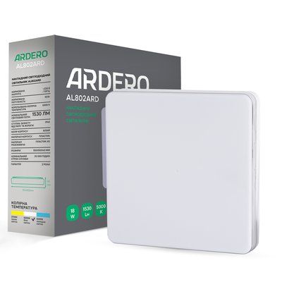 Светильник LED ARDERO AL802ARD 18W квадратный накладной 1530Lm 5000K 150*150*40mm 7998f фото