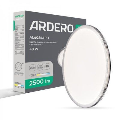 Люстра DECOR TM ARDERO AL6086ARD 48W круг белый 2500Lm 3000K-6500K 375*375*65mm MODA 8355f фото